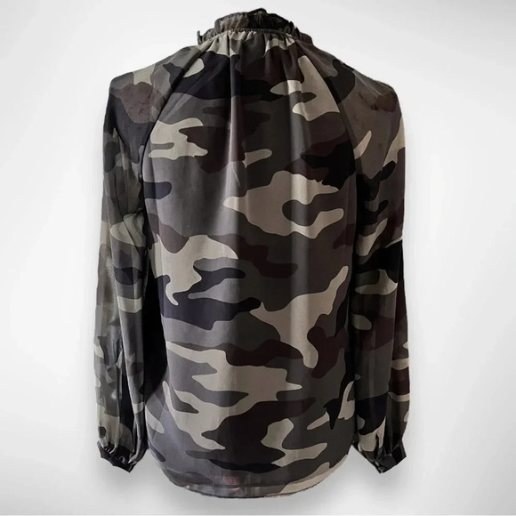 GENERATION‎ LOVE Noa Blouse Camouflage With Ruffle Details XS | EUC - Picture 5 of 10